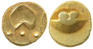 Anonymous, Hudki Gold ½ Pagoda, 1.61g, a boat like uncertain symbol on obv., possibly the 