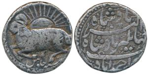 Jahangir (AH 1014-1037; 1605-1627 AD), Silver Zodiac Rupee, 11.28g, Ahmedabad Mint, Aeries