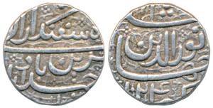 Jahangir, Silver Rupee, 11.33g, Ahmedabad Mint, Muzaiyan couplet, Month Isfandarmuz, AH 10