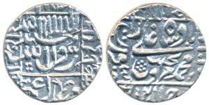 Murad Bakhsh, Silver Rupee, 11.4g, Surat Mint, complete mint name in left margin (KM 272.3