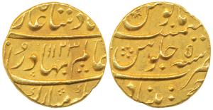 Shah Alam Bahadur (AH 1119-1124; 1707-1712 AD), Gold Mohur, 10.98g, Khujista Bunyad Mint, 