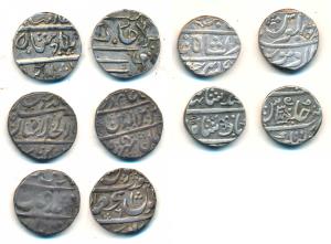 Silver Rupee (5), Nagpur Bhonsla, Raghuji II, Chanda & Katak Mints, in the name of Ahmed S