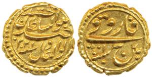 Tipu Sultan, Gold Pagoda, 3.41g, Patan Mint, the denomination Faruqi and mint name with RY