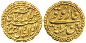 Tipu Sultan, Gold Pagoda, 3.41g, obv. Patan Mint, the denomination Faruqi and mint name wi