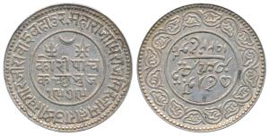 Khengarji III (VS 1932-1998; 1875-1942 AD), Silver 5 Kori, in the name of George V, VS 197