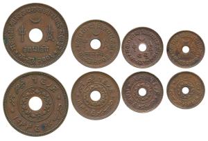 Vijayarajji (VS 1998-2004; 1942-1948 AD), Copper Adhio, Payalo, Dhabu and Dhinglo, dated V