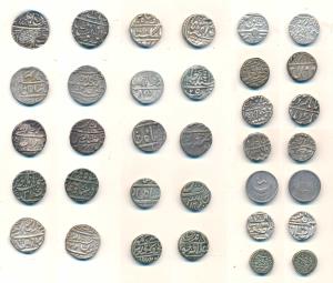 Silver Rupee (15) & Silver Kori (2), Hyderabad Feudatories, Wanparti, Silver Rupee, Nusrat
