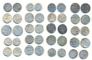 Assorted Lot, Silver Rupee (20), Baroda, Anand Rao, RY 14; Bharatpur, Braj Indrapur Mint, 