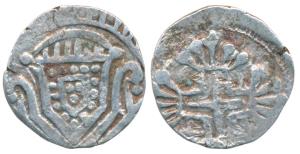 Damao (Daman), Peter II (1683-1706), Silver ½ Xerafim / 150 Reis, 5.32g, obv. crude crowne