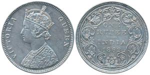 Victoria Queen, Silver Rupee, 1862, Bombay Mint, A / II / 0 / 12 (Prid 100). About Extreme