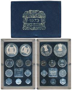 1973 Proof Set, Grow More Food, set of 10, 1 Paisa to Rupees 20. In near immaculate condit