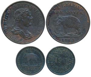 Ceylon, Copper 1 Stuiver, 1815; Copper 1/192 Rixdollar, 1802, (KM 81& 73).Very Fine, Rare.