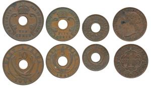 East Africa Protectorate, Copper (4), Victoria 1 Pice, 1898; Elizabeth II, Copper 10, 5 an