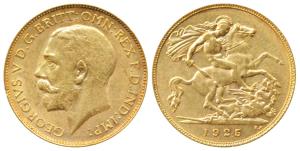 South Africa, George V, Gold ½ Sovereign, 4g, 1926,’SA’mint mark (KM 20). Extremely Fine, 