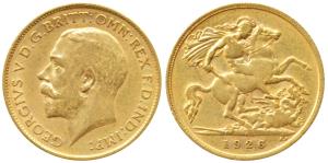 South Africa, George V, Gold ½ Sovereign, 4g, 1926,’SA’mint mark (KM 20). About Extremely 