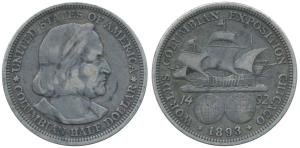 United States of America, Silver ½ Dollar, Columbian Exposition, obv. bust of Christopher 