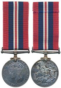 War Medal, George VI, Silver, 1939-1945, with ribbon. Extremely Fine. The British issue me