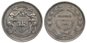 Baroda, Census Medal, Silver, 38mm, obv. coat of arms of the state with legend Jai Mahadev