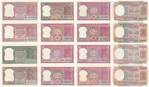 Rupees 2, complete set of 36 different notes with different dates and signatures (J&R 6.2.