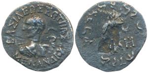 Indo-Greeks, Menander I (c. 160-145 BC), Silver Drachm, 2.03g, obv. diademed bust to left 
