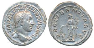 Roman Empire, Severus Alexander (222-235 AD), Silver Denarius, Rome, 232 AD, obv. laureate
