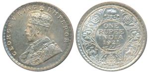 George V, Silver Rupee, 1921, Bombay Mint (Prid 227). Very nice toning, Mint State.