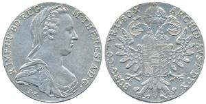 Austria, Maria Theresa, Silver Thaler, 28g, 1780. Restrike, Uncirculated.