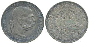 Austria, Franz Joseph, Silver 5 Corona, 24g, 1900, crowned double head eagle (KM 2807). Ve