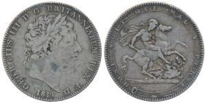 Great Britain, George III, Silver Crown, 27.96g, 1819, St. George slaying a dragon within 