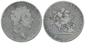 Great Britain, George III, Silver Crown, 27.96g, 1819, St. George slaying a dragon within 