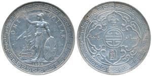 Great Britain, Silver Trade Dollar, 1898 (KM T5). About Extremely Fine.