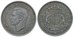 Great Britain, George VI, Half Silver Crown, 28.3g, Coronation Issue, 1937, (KM 857). Abou