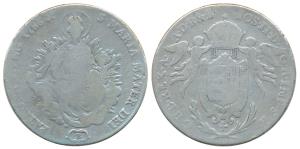 Hungary, Joseph II, Silver Thaler, 26.94g, 1786, obv. coat of arms, rev. madona and child 