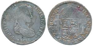 Mexico, FerdinVII Silver 8 Reales, 27.g, 1817 (KM 161). Fine+.