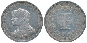 Portugal, Carlos I, Silver 1000 Reis, 1898, 400th Anniversary of Discovering India 1498-18