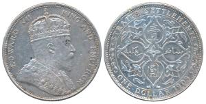 Straits Settlements, Edward VII, Silver Dollar, 26.95g, 1903 (KM 25).Extremely Fine, tiny 