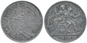 Switzerland, Silver 5 Francs, 25g, 1883 (KM S16).Very Fine+.
