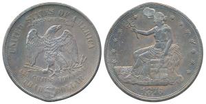 United States of America, Silver Trade Dollar, 26.88g, obv. liberty seated with motto belo