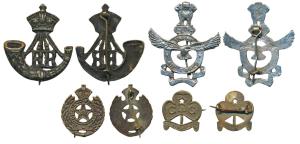 Assorted lot of Cap Badges, including Indian Air Force, the rest British era. Very Fine. (