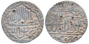 Akbar, Silver Rupee, 11.36g, Dar al-KhilafatJaunpur Mint, AH 977, Kalima type (KM 80.10). 