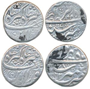 Jahangir, Silver Rupee, 11.41g & 11.40g, Kashmir Mint, Month Tir, RY 9; Month Farwardin, R