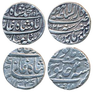 Muhammad Shah, Silver Rupee, 11.35g & 11.17g, Dar us-Sultanate Lahore Mint, AH 1153/23, co