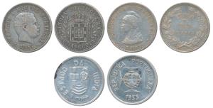 Silver Uma Rupia (3), Carlos I, 1904; Goa, 1912; 1935.Very Fine to Extremely Fine. (3)