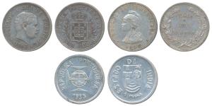 Silver Uma Rupia (3), Carlos I, 1904; Goa, 1912; 1935.Very Fine+ to Extremely Fine. (3)