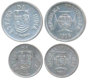 Silver Rupia and ½ Rupia, 1935 and 1936 (KM 23 & 22).Extremely Fine. (2)