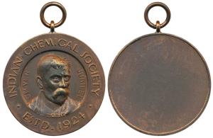 Indian Chemical Society, Bronze Medal, 25g, obv.portrait of founder Prafulla Chandra Ray, 