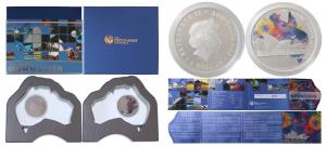 Australia, Queen Elizabeth II, Silver 1 Dollar, 31.1g, 1oz, 2013, rev. The Land Down Under