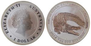 Australia, Queen Elizabeth II, Silver1 Dollar,31.1g, 1oz, 2014, obv.Queen portrait, rev. A