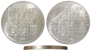 Austria, Silver 100 Shillings, 23.9g, 1976, Olympics Innsbruck, (KM 2928).Uncirculated.