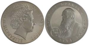Bailiwick of Guernsey, Elizabeth II, Silver 5 Pounds, 28.28g, 2006, obv. Portrait bust of 